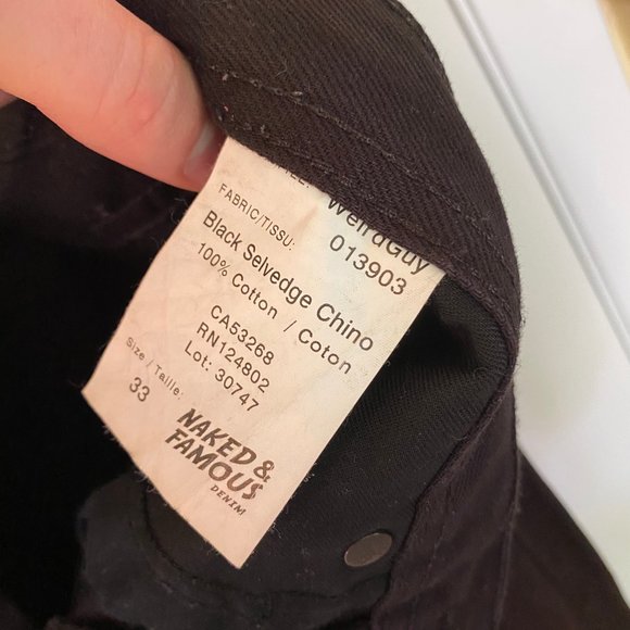 Naked and Famous Weird Guy Selvedge Chino in Black - Picture 8 of 9